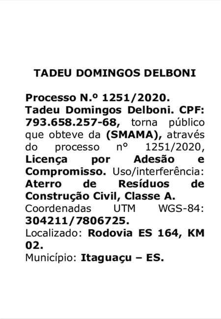 TADEU DOMINGOS DELBONI